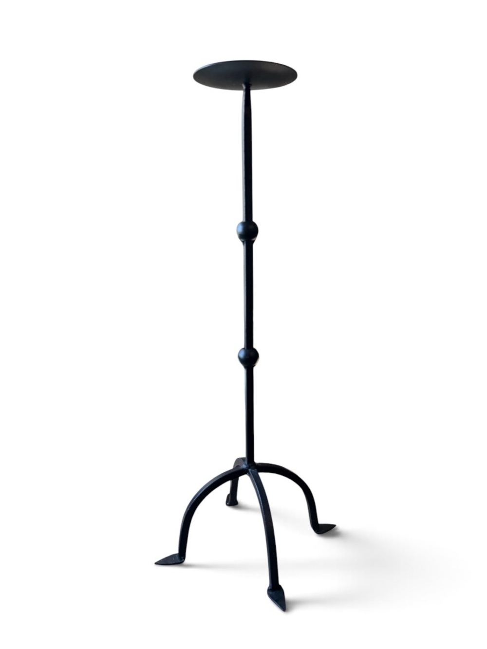 Black Iron 21” Tall Candle Holder Stand - Minimalist Home Accent